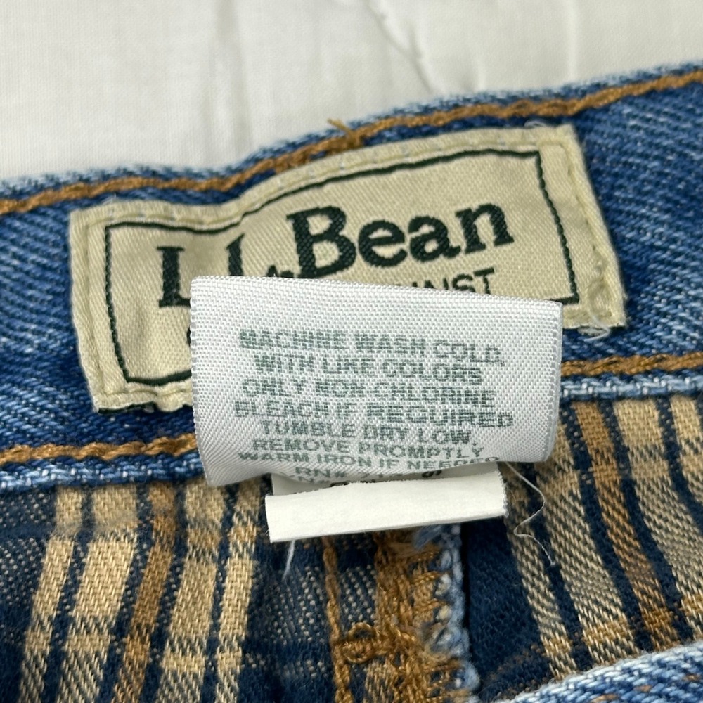 LL Bean Flannel Lined Jeans Mens Comfort Waist 42x29‎ Blue Relaxed Straight Y2K - Picture 7 of 13